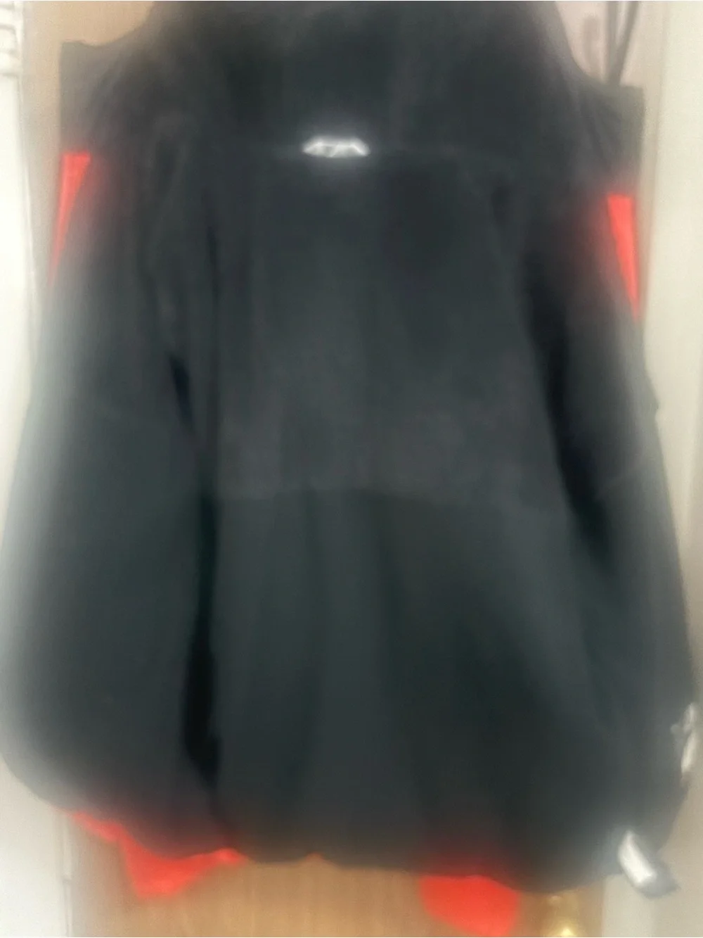 The North Face Orange-Red and Black Puffer Jacket